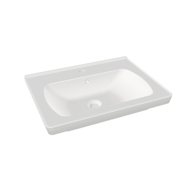 SATURN WASHBASIN EDGED SHELF MATT WHITE 60 CM