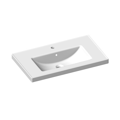 LUNA WASHBASIN EDGED SHELF MATT WHITE 80 CM