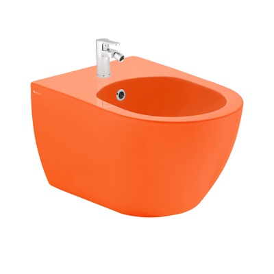 HILL GLOSSY DARK ORANGE WALL HUNG BIDET