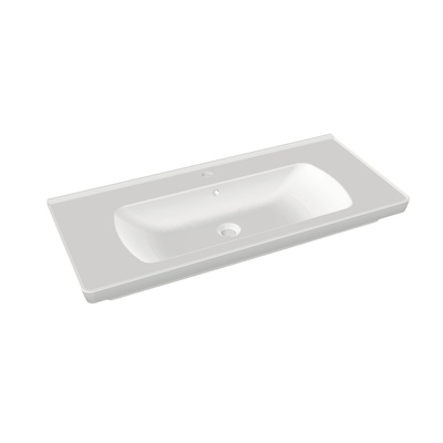 SATURN WASHBASIN EDGED SHELF MATT WHITE 100 CM