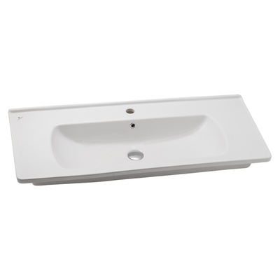 SATURN FLAT WASHBASIN 100 CM MATT WHITE FURNITURE MOUNTED