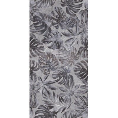 60*120 PALERMO TROPICAL MOTIF DARK GRAY