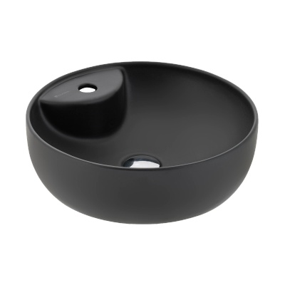 SOLE MATT BLACK COUNTERTOP WASHBASIN WITH TAP HOLE