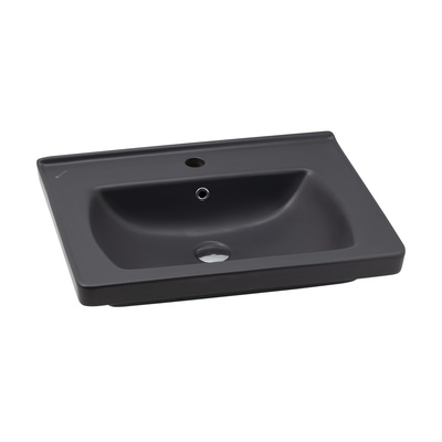 SATURN MATT ANTHRACITE EDGED SHELF WASHBASIN 60 CM