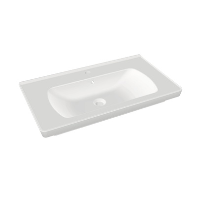 SATURN WASHBASIN EDGED SHELF MATT WHITE 80 CM