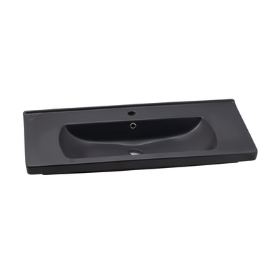 SATURN MATT ANTHRACITE EDGED SHELF WASHBASIN 100 CM