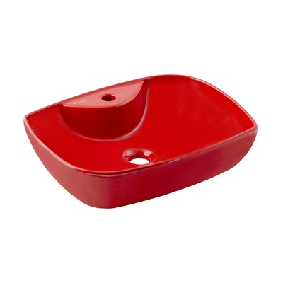 DIES GLOSSY RED COUNTERTOP WASHBASIN WITH TAP HOLE